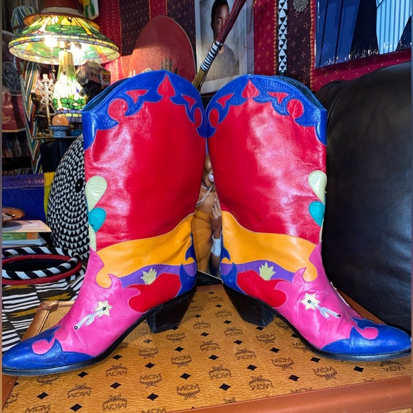 VTG VIBRANT WESTERN🤠BOOTS, 9 - Picture 9 of 16